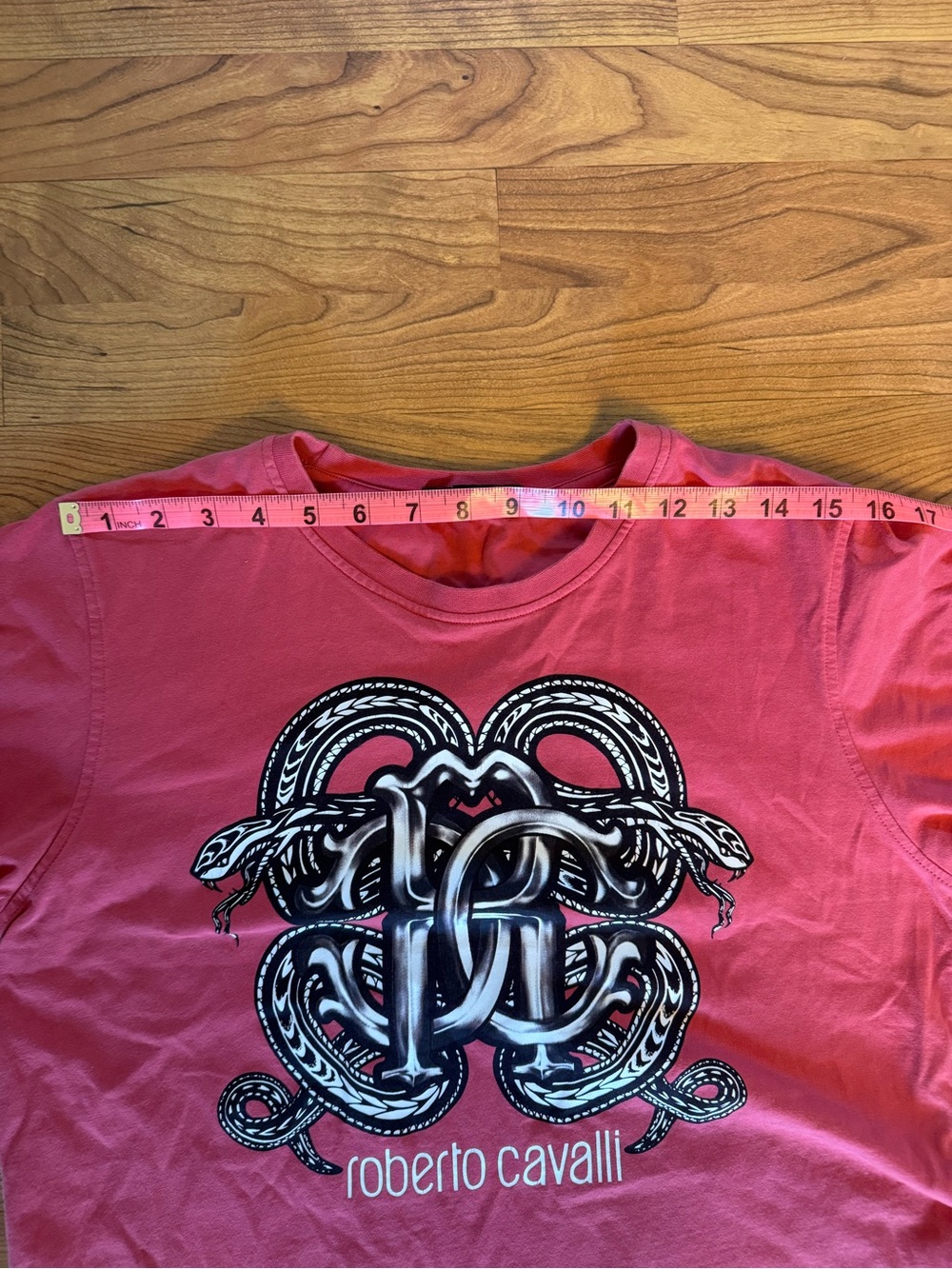 Roberto Cavalli Men’s Red Graphic Logo T-Shirt - Picture 6 of 9